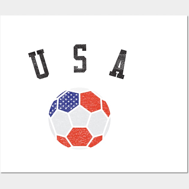 USA Soccer Team Heritage Flag Wall Art by ryanjaycruz